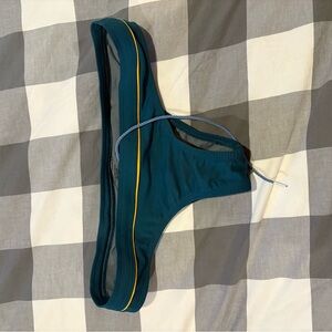 Jolyn Clothing Teal Bikini Bottom with Yellow Stripe